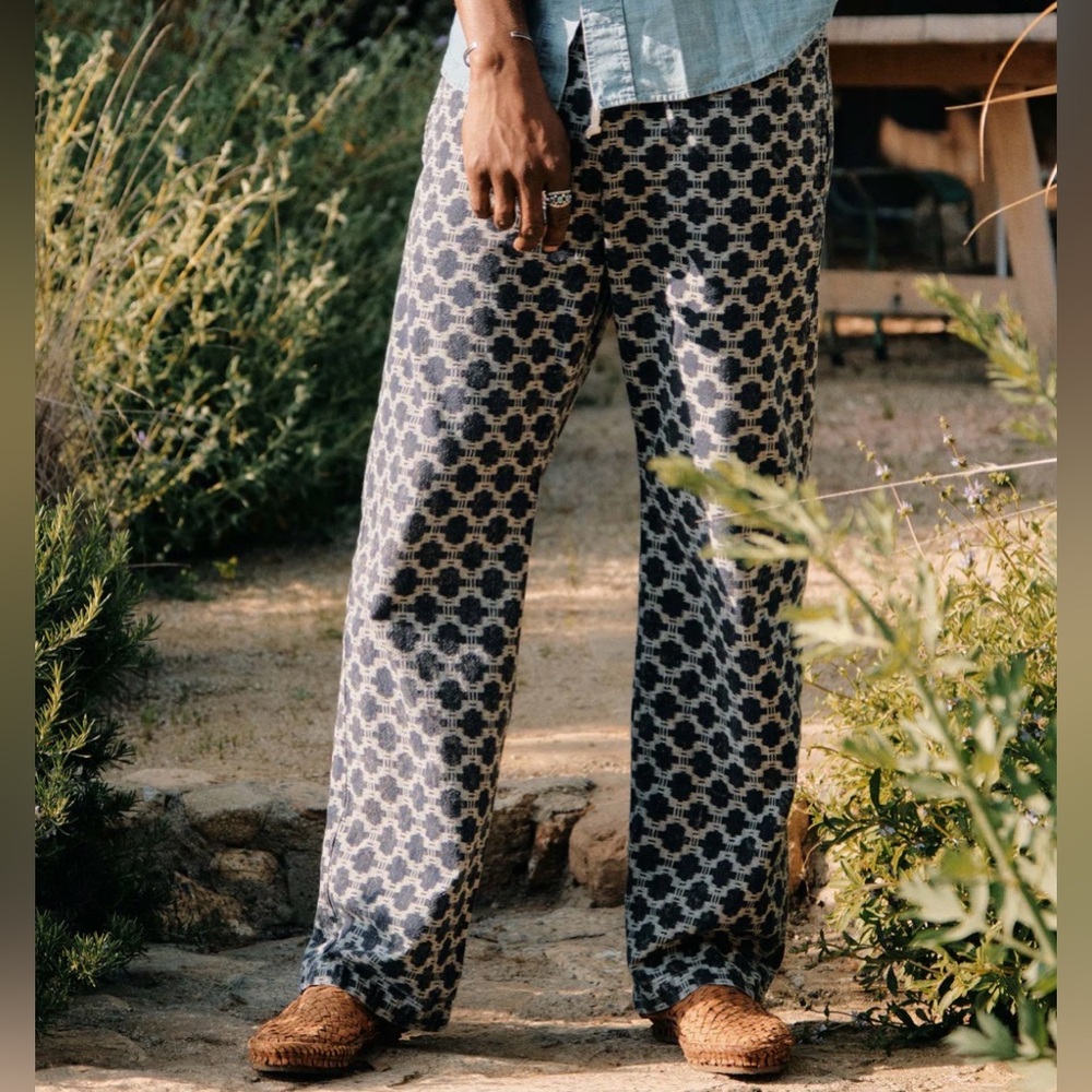 Geometric Patterned Drawstring Pants - image 1